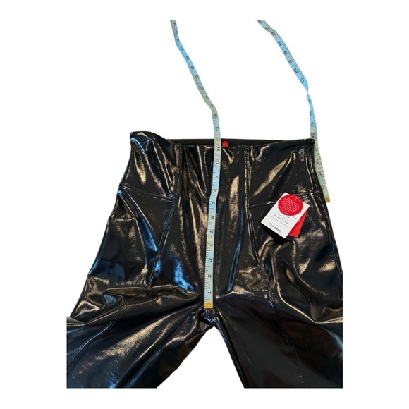 SPANXshape Faux Leather Patent Leggings Pull On Black Ankle Pants Size M NEW - Picture 7 of 13